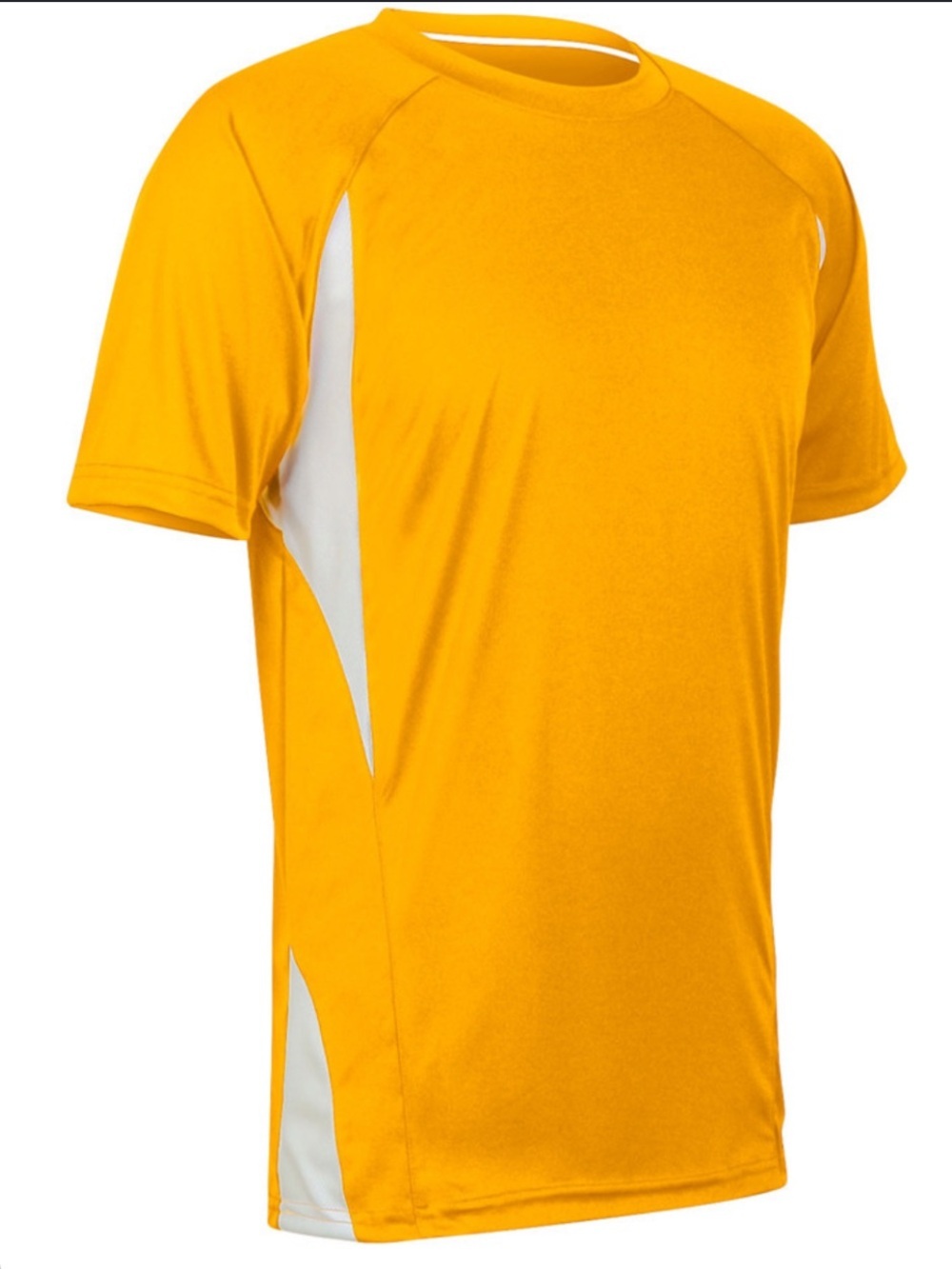 Yellow Athletic Mesh Tee with White Side Panels